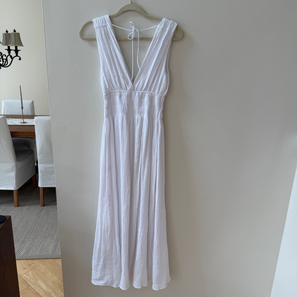 Abercrombie & Fitch Crinkle Textured Smocked Waist Maxi Dress Small - Picture 5 of 14